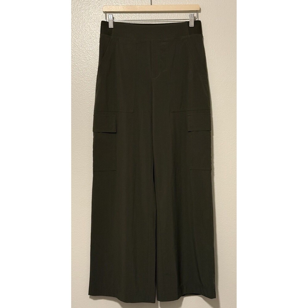 Athleta Brooklyn Heights High Rise Cargo Pants Green Sz 6 Stretch Athleisure